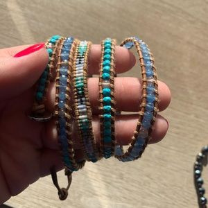 Victoria Emerson turquoise beads with Miyuki on Natural